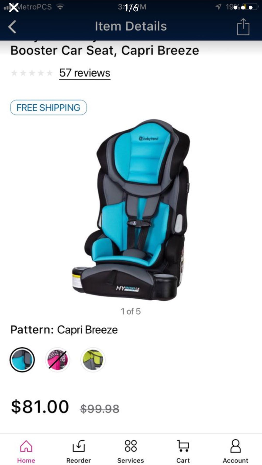 3 in 1 booster car seat still have 1 pink