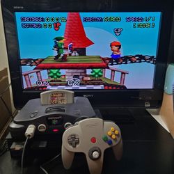 Nintendo 64 N64 (1996) NUS-001 Black w/controller & cords, tested, working