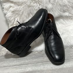 Johnston & Murphy 15-2921 Branning Black WP Calfskin Chukka Boots Sz 10.5M