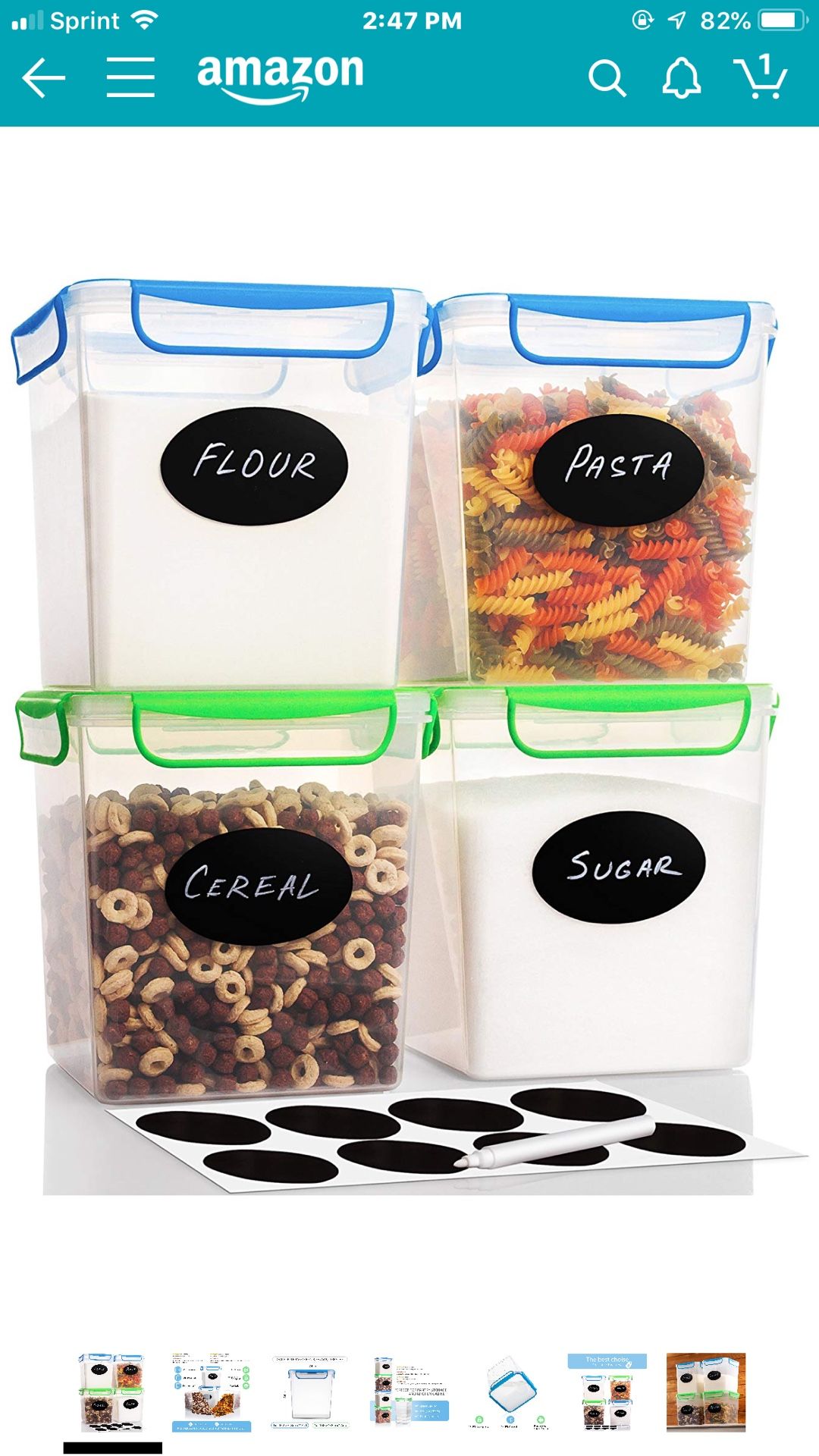 [Set of 4] 142oz/18cup/4,4Qt - Large AirTight Food Storage Containers for Flour, Sugar, Dry Food etc. - Stackable, Leakproof With Locking Lids - BPA