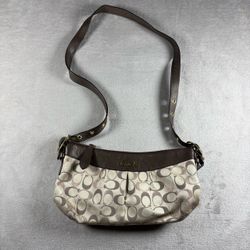 Vintage Coach Ashley Signature Jacquard Crossbody Khaki/Brown F20264 Y2K