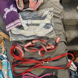 Dog Leshes  Small Coat Some Harness The Gray One Is Size Medium And Pink Harness Is Small The Hole Lot For 20