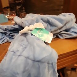 Pillowfort Blue Wave Kids' Plush Throw Blanket - 58in L x 48in W