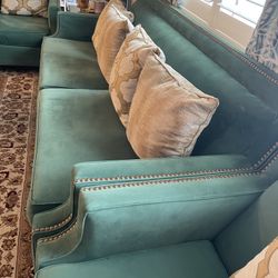 6 Piece Sofa Love Seat Living Room Set Verande Emerald Green 