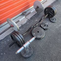 185lbs Set of 1 Inch Standard Weight & Barbells