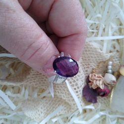 8.50 CT Amethyst Sterling Silver Ring