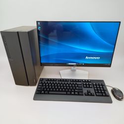 Lenovo Full HD PC Desktop for 4 monitors / Windows 11 / HDD 1TB / WiFi AC / CD-DVD / Bluetooth / USB C / Keyboard & mice