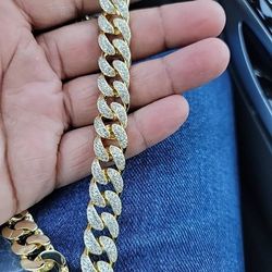 brass cz cuban chain