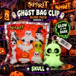 Spirit Halloween Ghost Bag Clip Series 1 – Skull Glow in the Dark