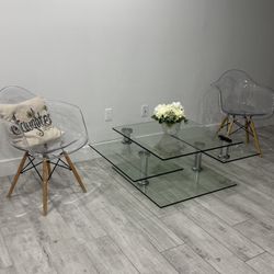 Table And Acrylic Chairs