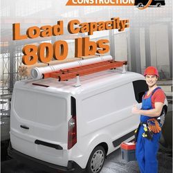 MELIPRON Van Roof Rack Fits for Ford Transit Connect 2014-2025, Steel Ladder Rack for Cargo Van with Anti-Rust White Coating, Ideal for Transporting L