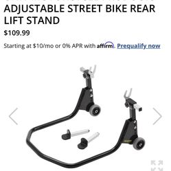 UNIT MOTORCYCLE PRODUCTS ADJUSTABLE STREET BIKE REAR LIFT STAND 
