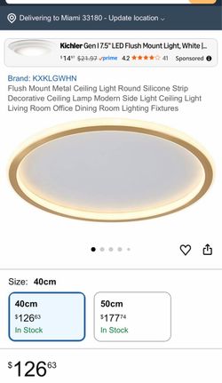 Brand New Modern Round LED Ceiling Light – Gold & White – $60