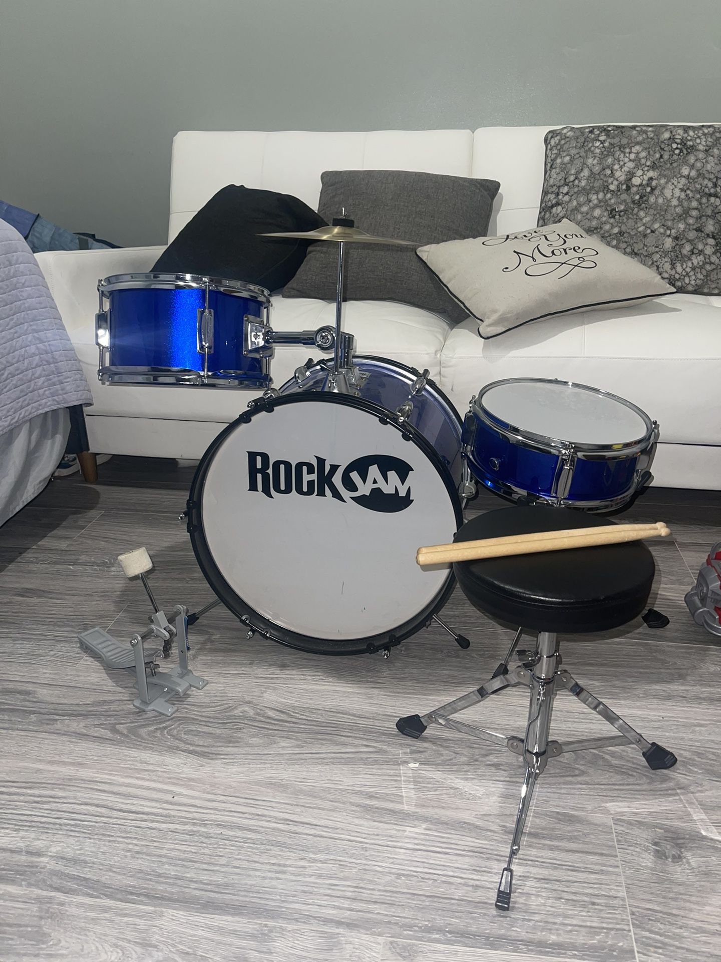 RockJam 3-Piece Junior Drum Set