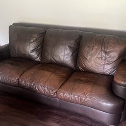 Leather Couch Set W/Ottoman