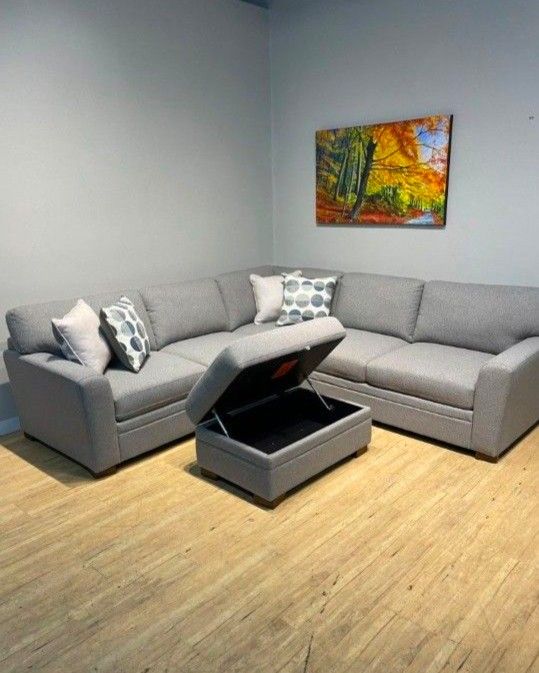 Beautiful Sectional Couch with Ottoman