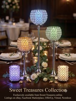 64PC LUXE Crystal Beaded Candle Holder Set