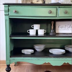Refinished and Repurposed Dresser Coffee Station or Sideboard