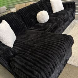 OVERSIZED Ashley Furniture Corduroy Sectional Sofa Couch 