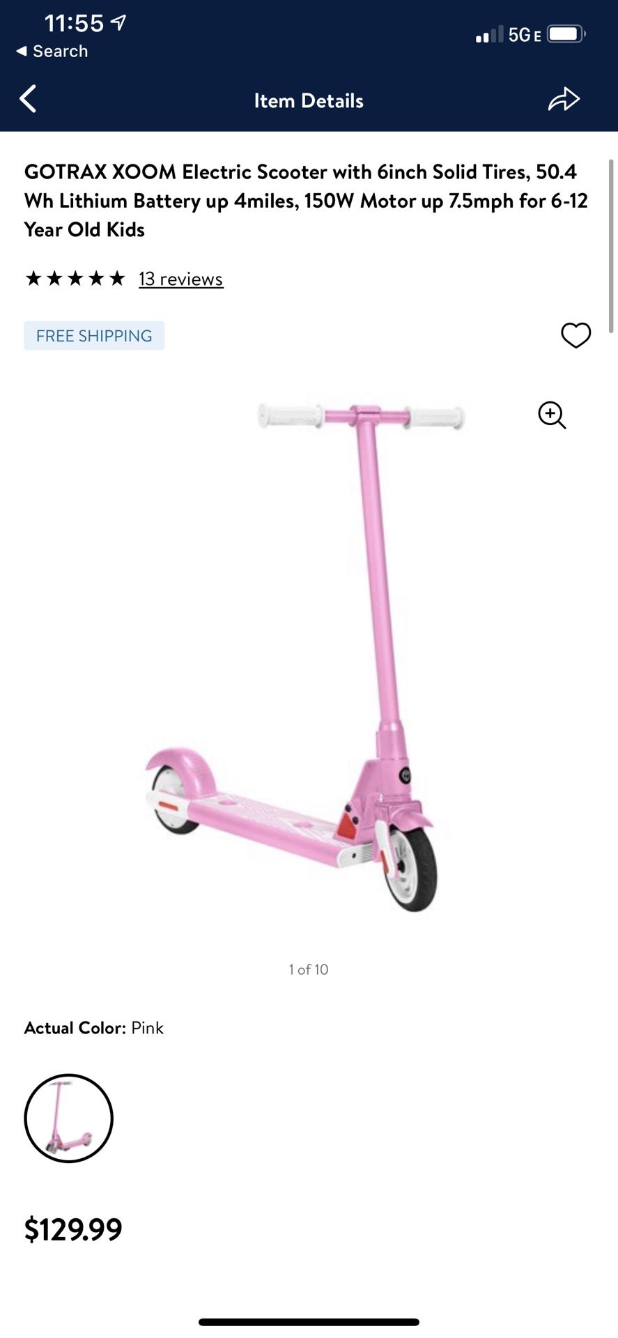 GOTRAX XOOM Electric Scooter with 6inch Wheels