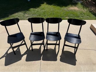 4 dining chairs - Black wooden IKEA
