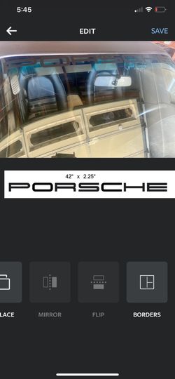 Custom Windshield Decal Banner for Porsche - Matte Black 42"x 2 1/4"