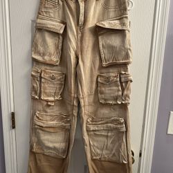 Ombre wide leg, cargo jeans