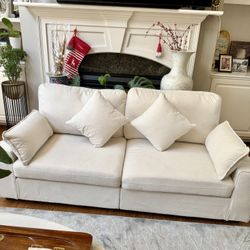 Brand New 76" Loveseat Sofa, Comfy Modern 2-Seats Sofa with Pillow Armrest, USB/Type-C Port, Side Storage, Removable Cover, Deep Seat Couch, Small Cou