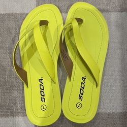 New Neon Yellow Sandals - Size 7