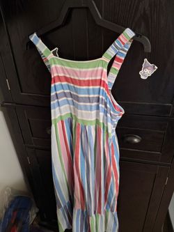 Multicolor Striped Sleeveless Sundress