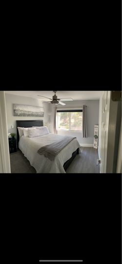 Queen size bed frame, and mattress