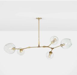 Modern 5 Light Pendant Light with Oversized Globes