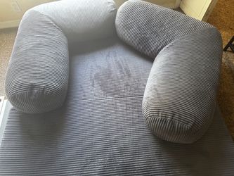 Gray Corduroy Oversized Lounge Chair