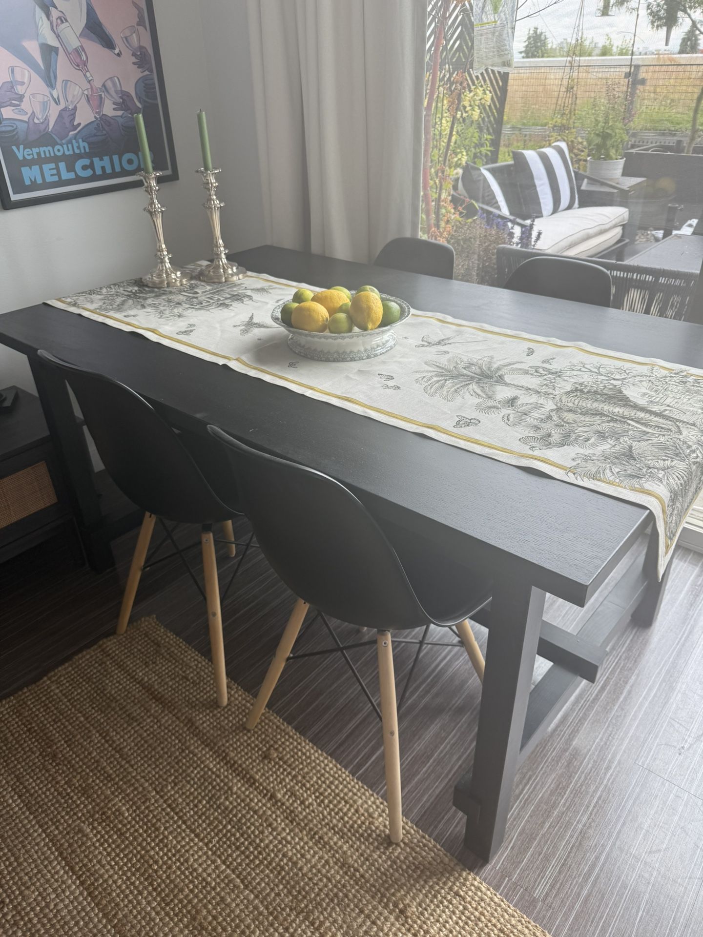 Extendable Black Dining Table