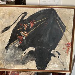 Mid-century oil Painting on canvas