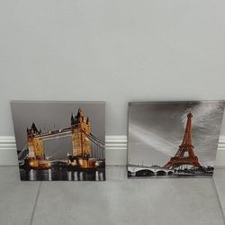 Wall art/ canvas set of two Paris