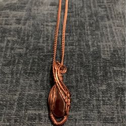 Dark Carnelian Wire Wrap Pendant