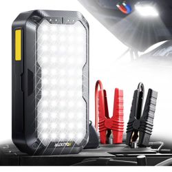 4000A 12V Car Battery Jump Starter(8L Gas/7L Diesel) 2000LM Camping Light with 4 Modes Working Light