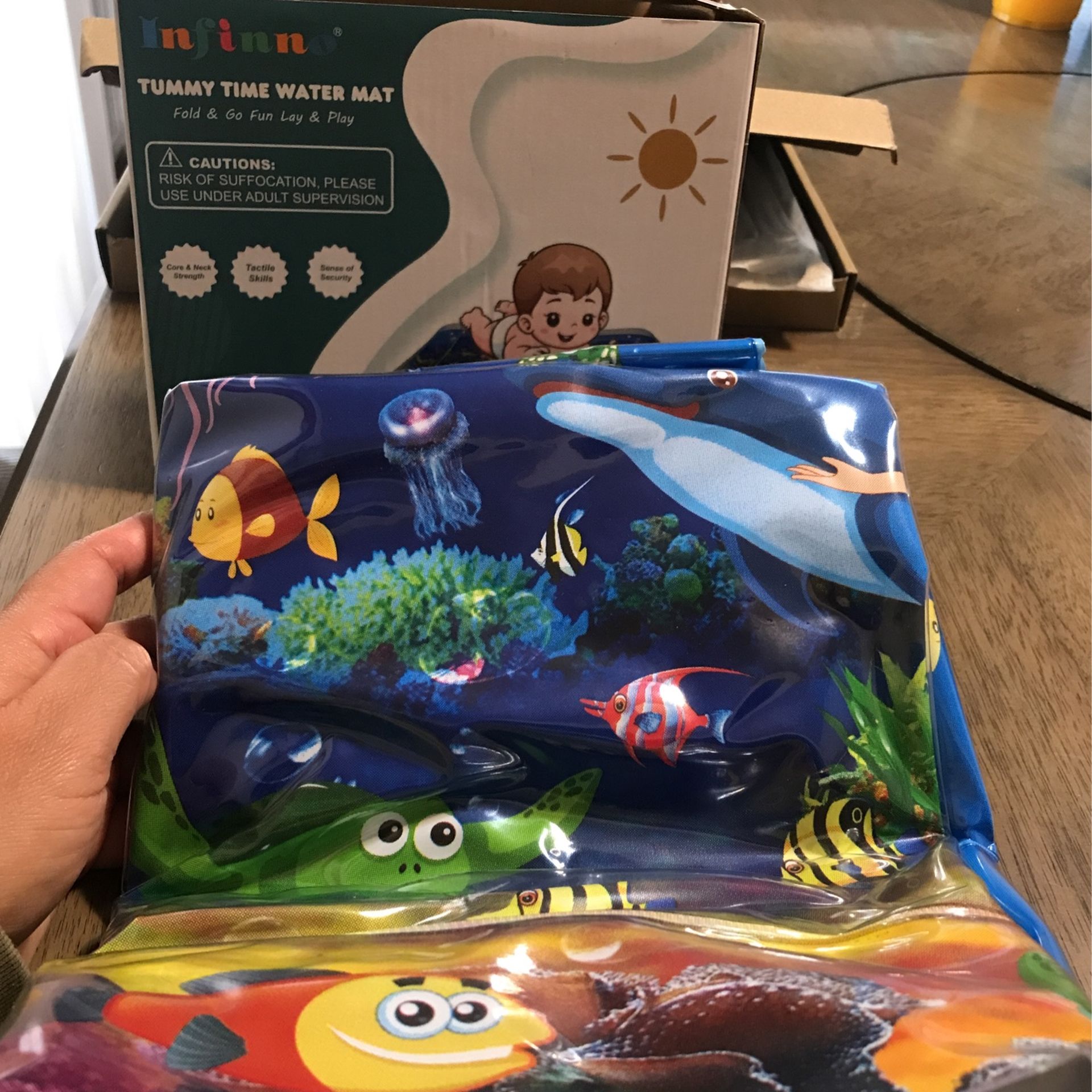 nfinno Inflatable Tummy Time Mat Premium Baby Water Play Mat for Infants and Toddlers Baby Toys for 3 to 24 Months, Strengthen Your Baby's Muscles, Po