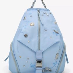 New Disney Cinderella Minimalist Studded Blue Mini Backpack Boxlunch Excludive