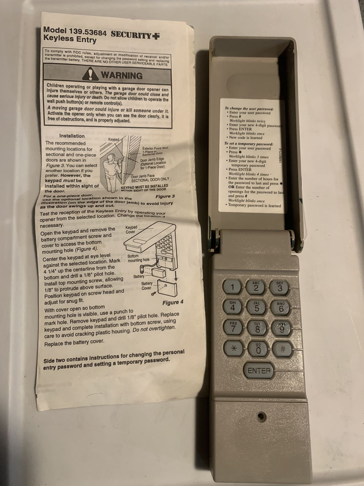 Keypad Garage Door Opener/password Garage Door Opener