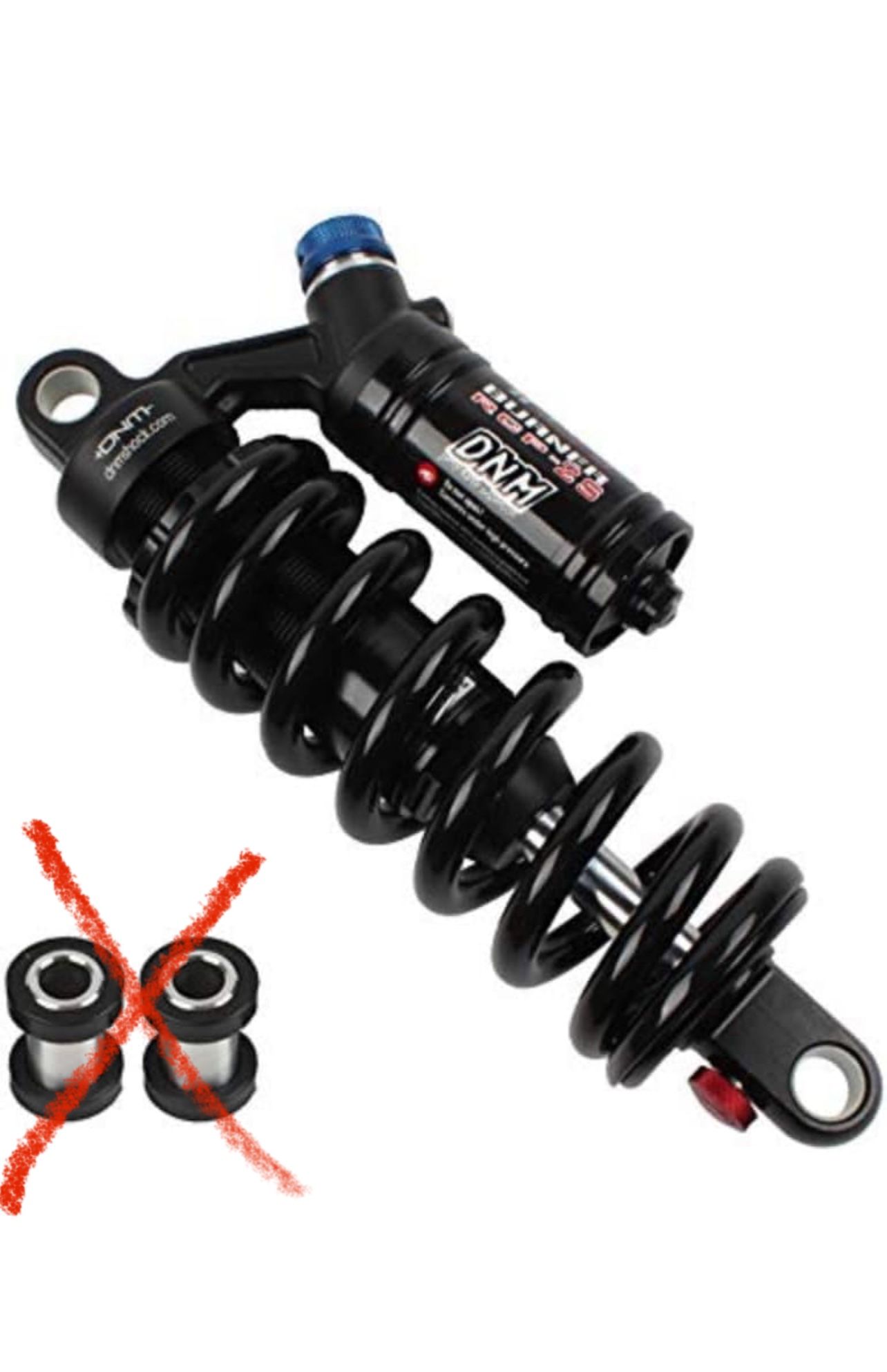 RCP2S Downhill Bicycle Metal Rear Suspension Spring Shock 190mm 200m 220mm 240mm 550 Lbs MTB Bike Rear Shocks (190mm*550lbs)