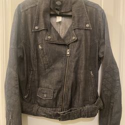 Harley-Davidson Women's Slim-Fit Black Denim Biker Jacket 96278-16VW Size 2XL