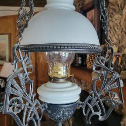 White Milk Glass Lantern Antique.
 