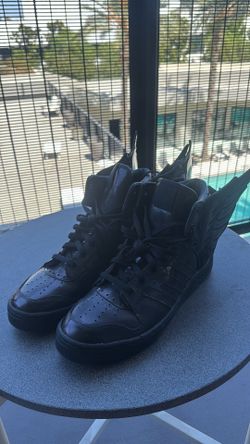 Adidas Jeremy Scott Wings 2.0 Black Patent Leather Size 12