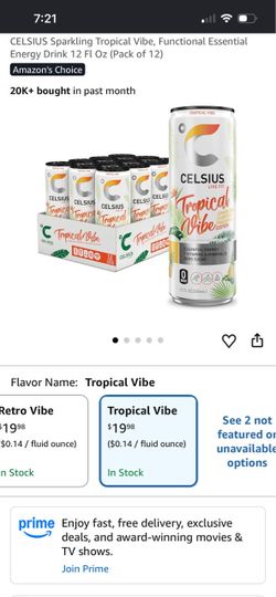 Celsius Sparkling Tropical Vibe Energy Drink ( 12 pack )