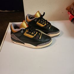Jordan's Shoes Retro 3 Black Cement Gold Size 8.5 $35 NO BOX
