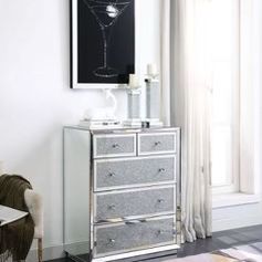 Brand New Glam Mirrored And Crystal Chest