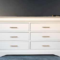 Cream Six Drawer Dresser