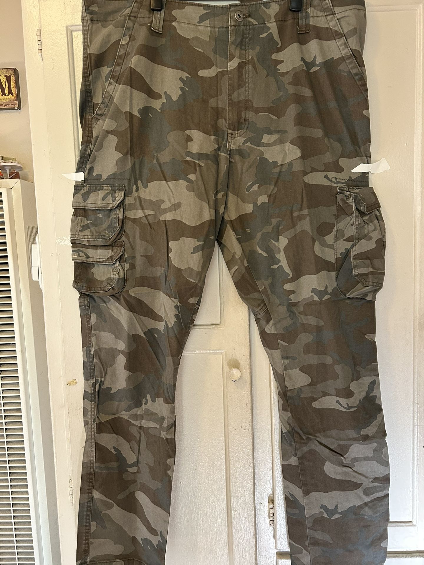Wrangler Regular Taper Camo Cargo Pants Outdoor Workwear Sz 40x32